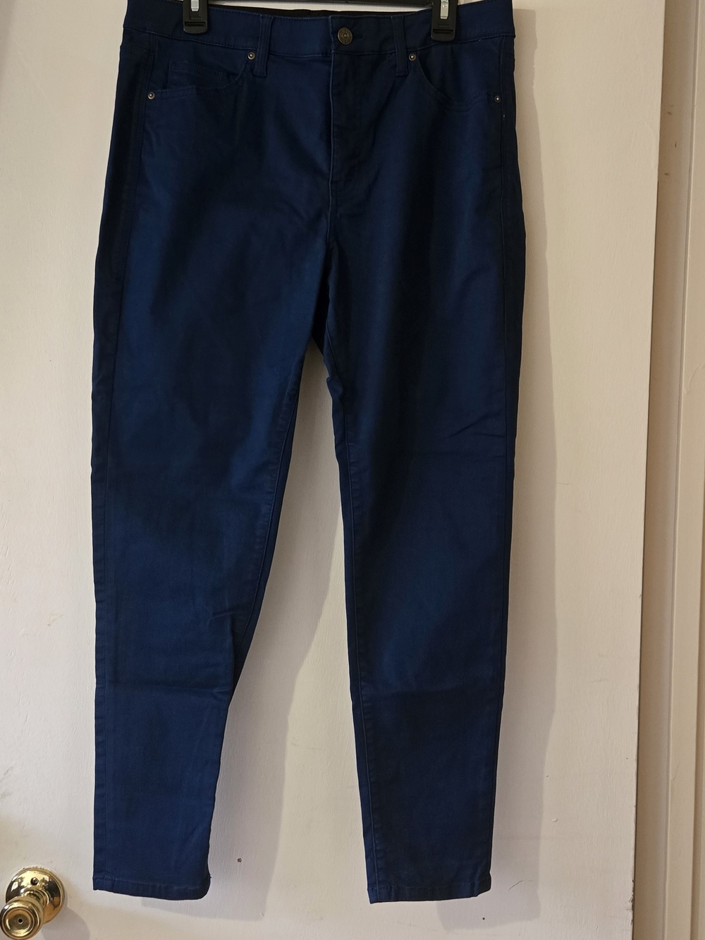 LuLaRoe Bright Navy Blue Pants with Stretch Material And Tummy Contol Waist